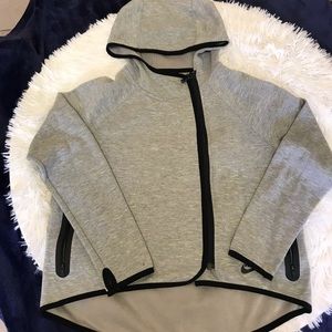 Nike Grey and Green Speckled Asymmetrical Zipper Jacket